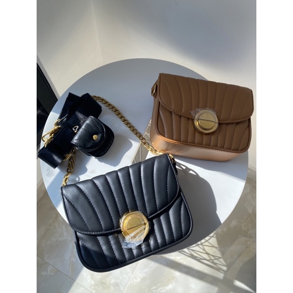 BAGSBUNNY15 • TAS WANITA  c8027 AURORA METALLIC ACCENT CROSSBODY BAG