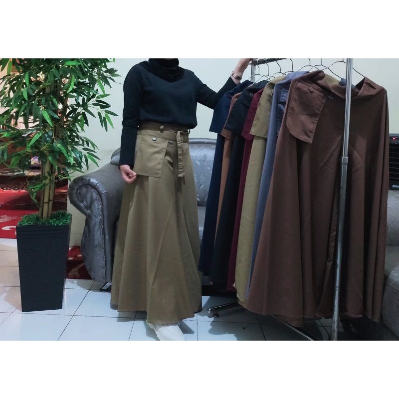 Kulot bahan Toyobo / kulot payung lebar kantong depan