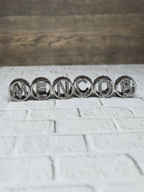 Fifi Fashion Liontin huruf liontin alphabet  liontin inisial lapis emas Silver 19#