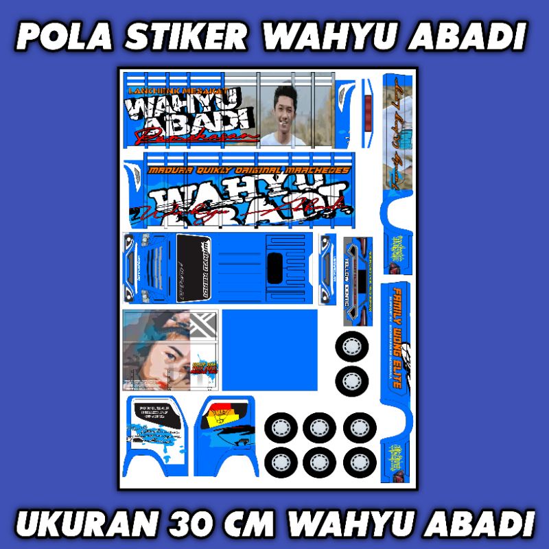 Stiker Papercraft Truk Oleng New Wahyu Abadi 30cm