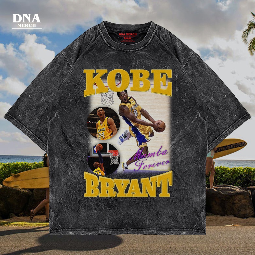 Kaos Kobe Bryant Vintage Lakers Oversized Washed Tshirt