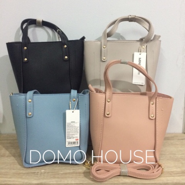 MINISO WOMENS SOLID COLOR HAND BAG TAS SELEMPANG TANGAN JINJING