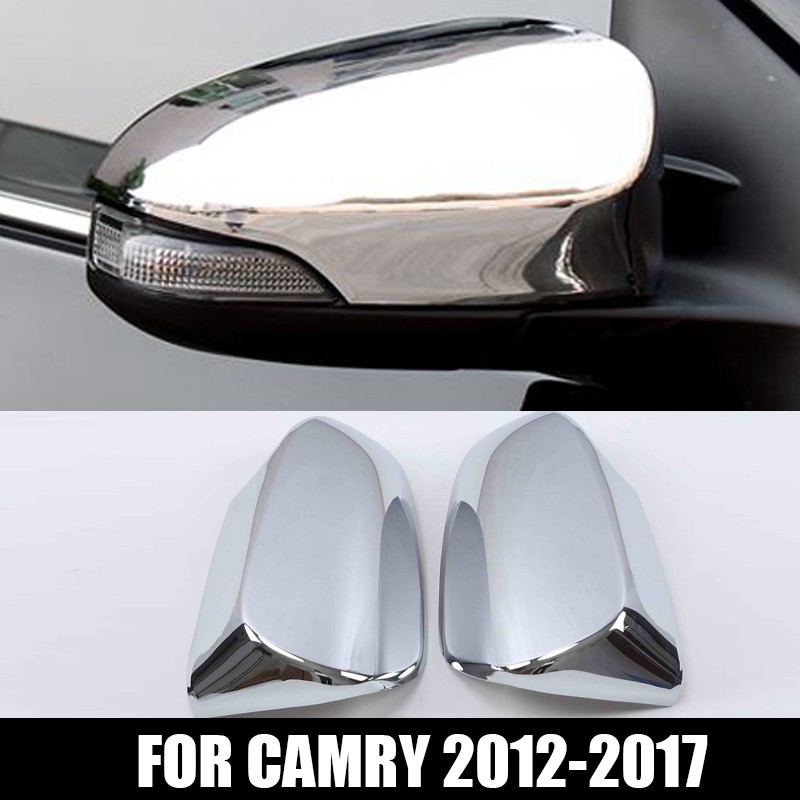 Xuming Tutup Cermin Samping Mobil Toyota Camry 2012 2017, Krom, Perak, Pelindung Cermin Samping Generasi Ke-7, Trim Cover Kaca Spion