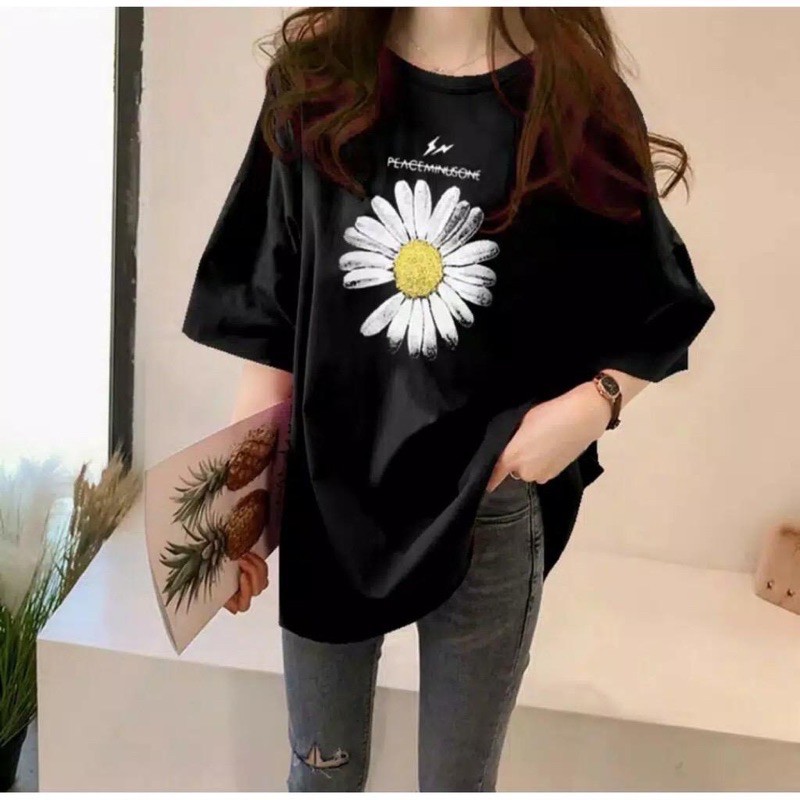 Kaos Oversize Peaceminusone / Ravia Flower  (LD 106, P65)