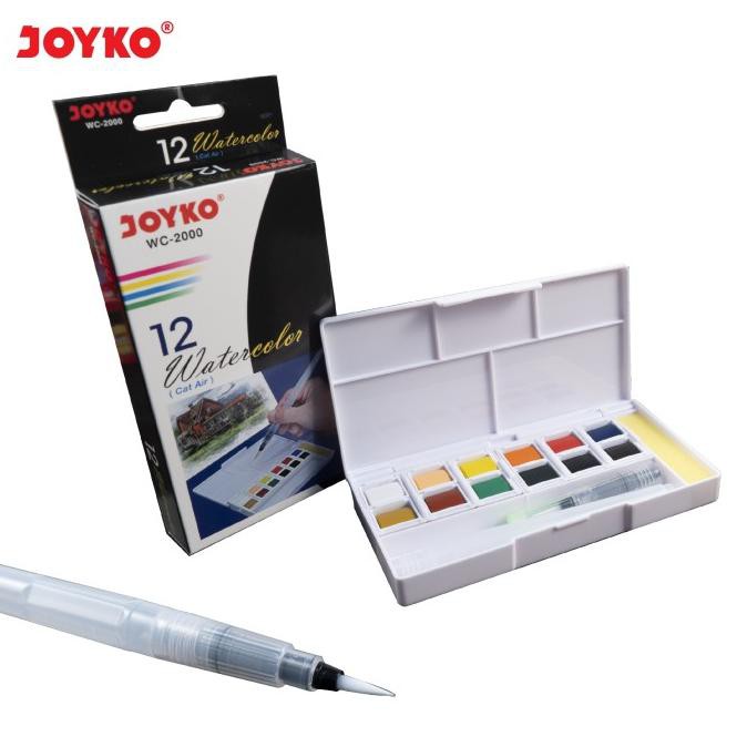 

PERALATAN MELUKIS WATERCOLOR CAT AIR JOYKO WC-2000 12 COLORS WARNA ALAT LUKIS