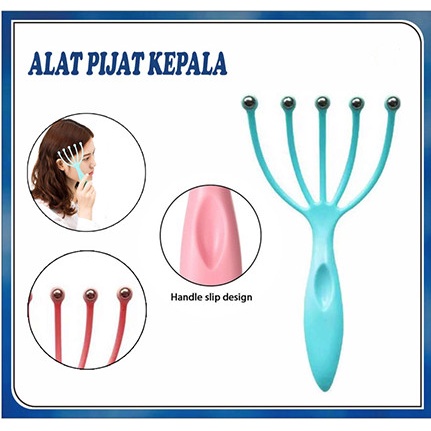 Alat Pijat Kepala / Alat Terapi Kepala dan Badan/Alat Refleksi KepalA - Biru