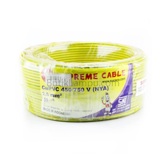 Kabel Roll - Kabel Listrik Tunggal 1.5Mm Supreme Nya Kuning (Roll 50M)