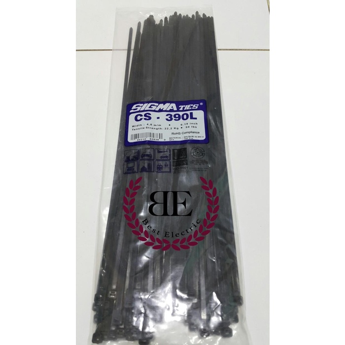 

Kabel Ties / Kabel Tis / Cable Tie CS 390 L Hitam 40 cm SIGMA CS390L