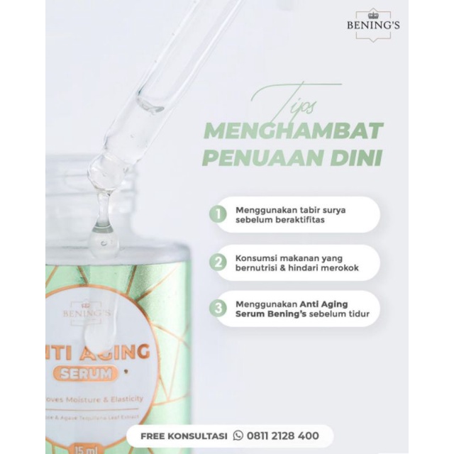 BENING'S ANTI AGING SERUM KULIT KERING DR OKY PRATAMA