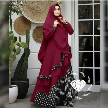Baju Gamis Syari Terbaru 2019 Pakaian Wanita/ Pakaian Muslimah/ Seragam Buat Pengajian Muslim Qory