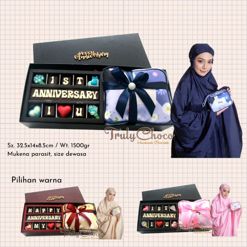 

Hadiah Anniversary Chocogift Paket Mukena - Trulychoco