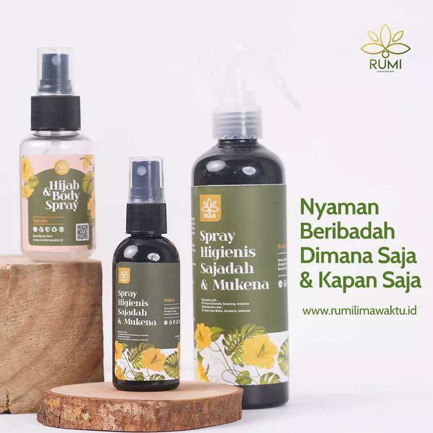 Rumi Lima Waktu Hijab dan Body Spray Parfum Sajadah dan Mukena parfum Mekkah