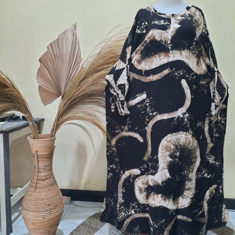 DASTER KAFTAN JUMBO LD 160 CM DASTER ARAB KELELAWAR LENGAN PANJANG PB 138 TIEDYE CAP BUSUI-2 KAFTAN abstrak