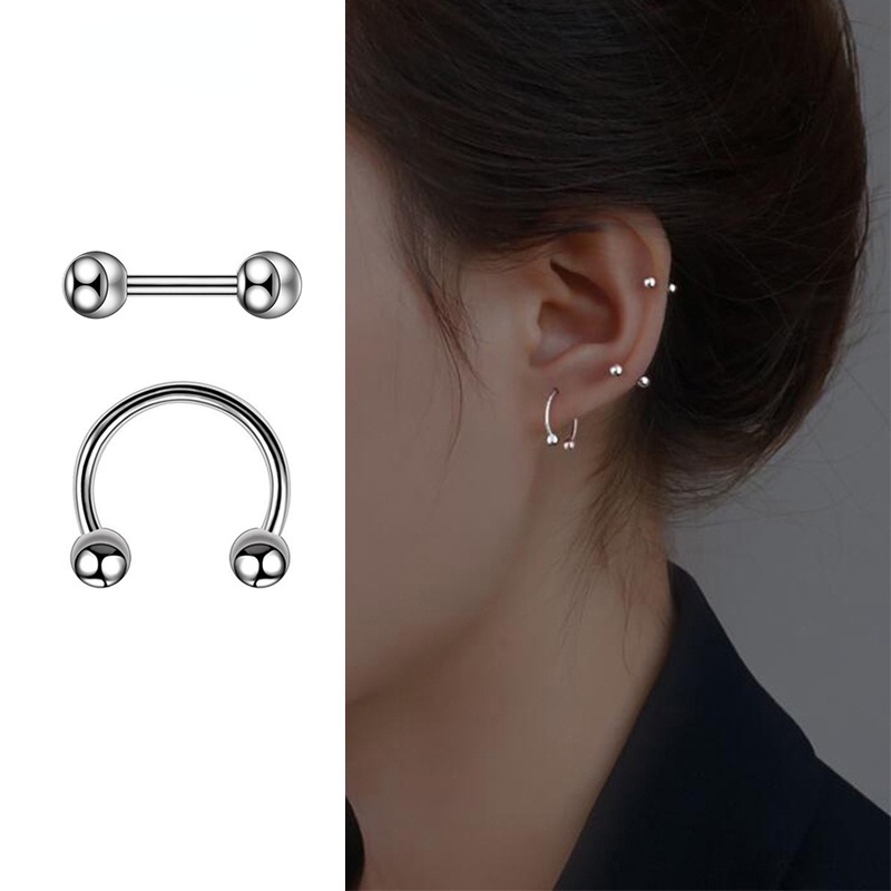 1 Pc Anting Bahan Titanium Steel Gaya Korea Untuk Wanita