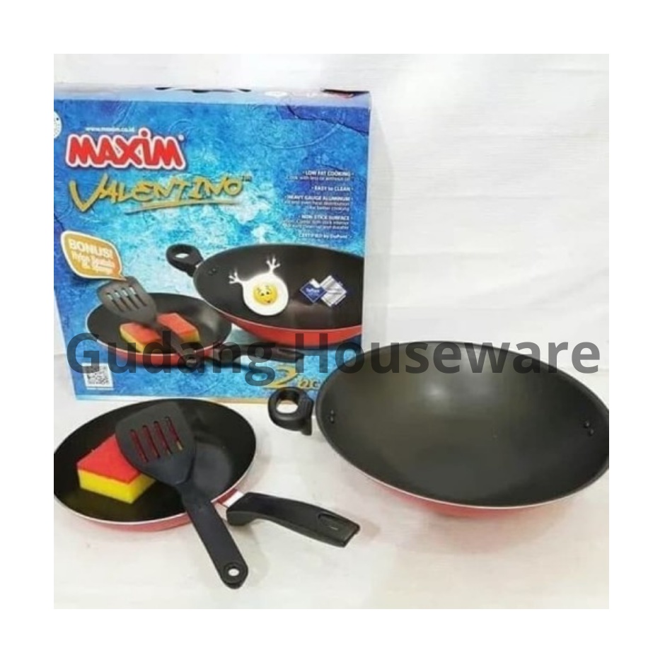 Panci Maxim Valentino Set 2 Pcs | Garansi Resmi | 100% Original Pabrik | Ekonomis | Free Ongkir | Pe