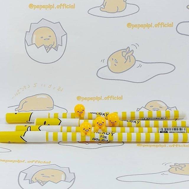 4 dan 12pcs Pena Lazy Gudetama, Pen Pulpen Bolpen Gelpen Karakter Lucu