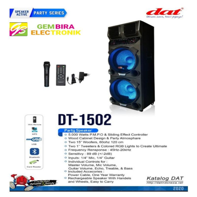 Speaker Aktif dat dt-1502 15 inch Original