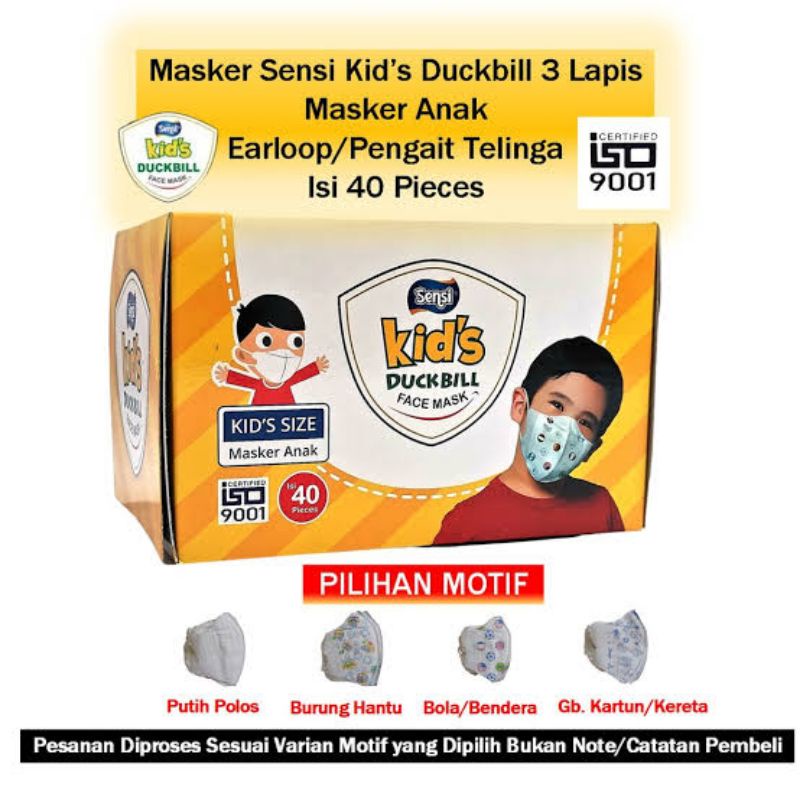 Makser Sensi Duckbill Anak Motif Box isi 40