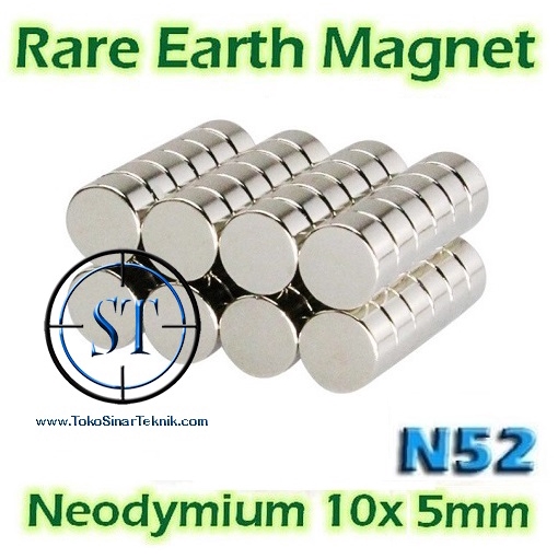 10x5mm Strong Magnet Neodymium Silinder N52 Magnet Bumi Kuat