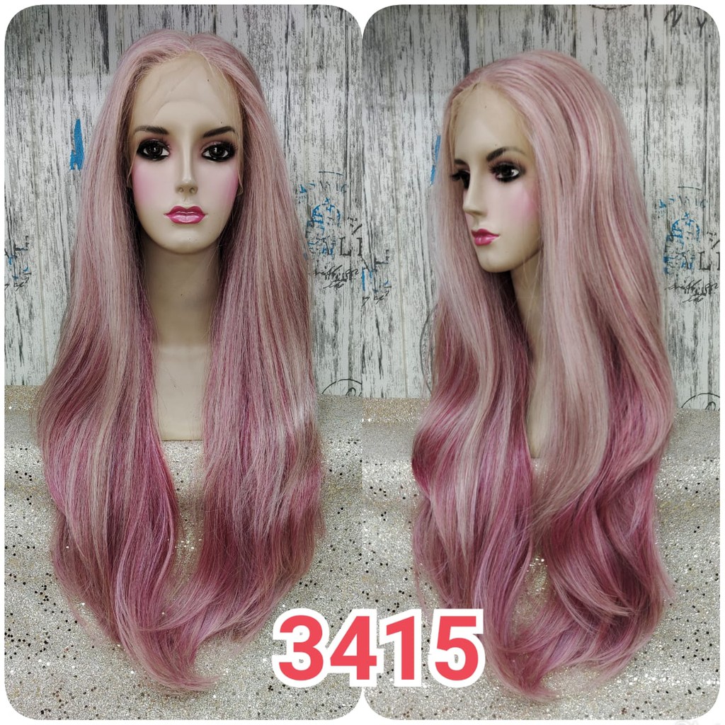RAMBUT PALSU FRONT LACE HALF LACE WIG LACE WIG CEWE CEWEK WANITA PANJANG LURUS TEBAL WIG CEWEK KOREA