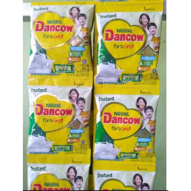 DANCOW fortiGro susu bubuk instan vanila 27g/Nestle original termurah(5 sachet)