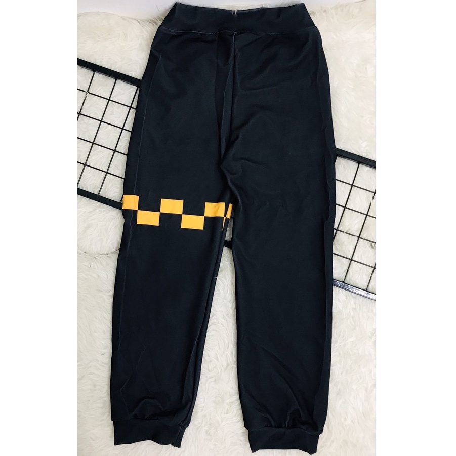 Celana Olahraga Jogger Pants Zenitsu Kanji Black Premium Unisex