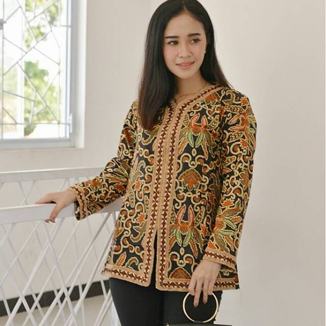 BLOUSE BATIK ATASAN PEREMPUAN SOGAN