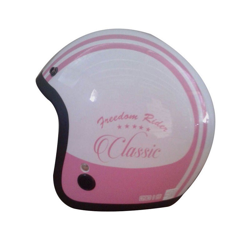 Helm Bogo / Helm Retro / Helm IGLOO Classic Helm Half Face - White Pink + KACA