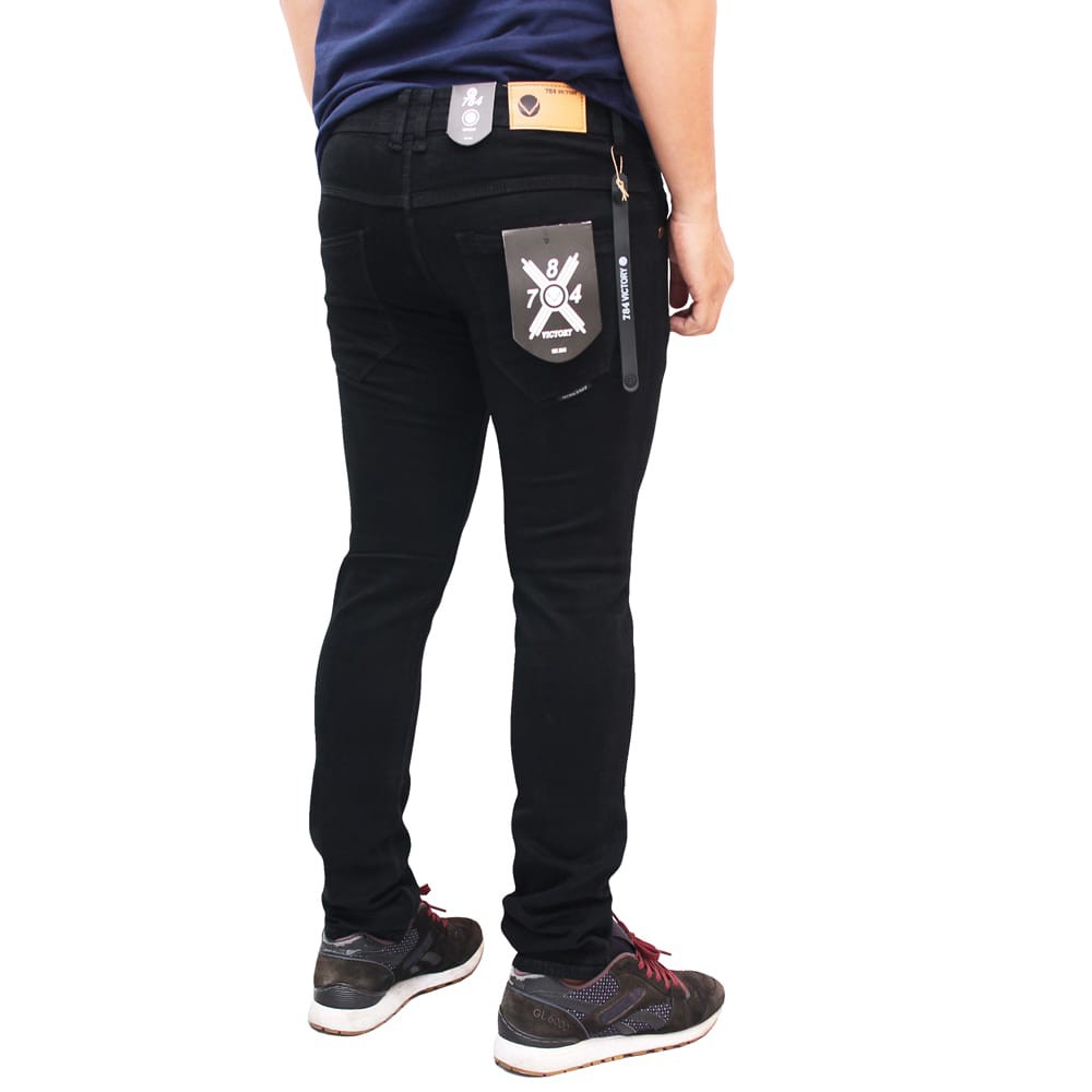 Celana jeans panjang skinny semi slimfit cowo / celana jeans black cowok terbaru 2024