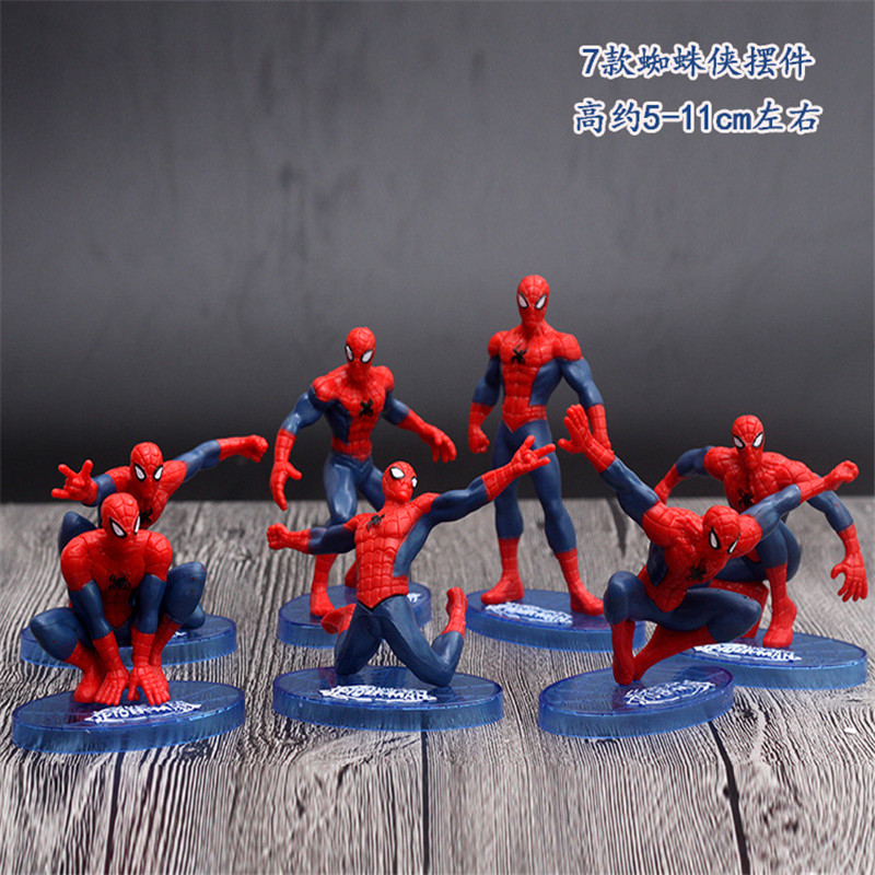 &lt;Available&gt; 7pcs/set Marvel The Avengers Spider Man Action Figures Spider Man Doll Model Toy Collectible Children Gifts