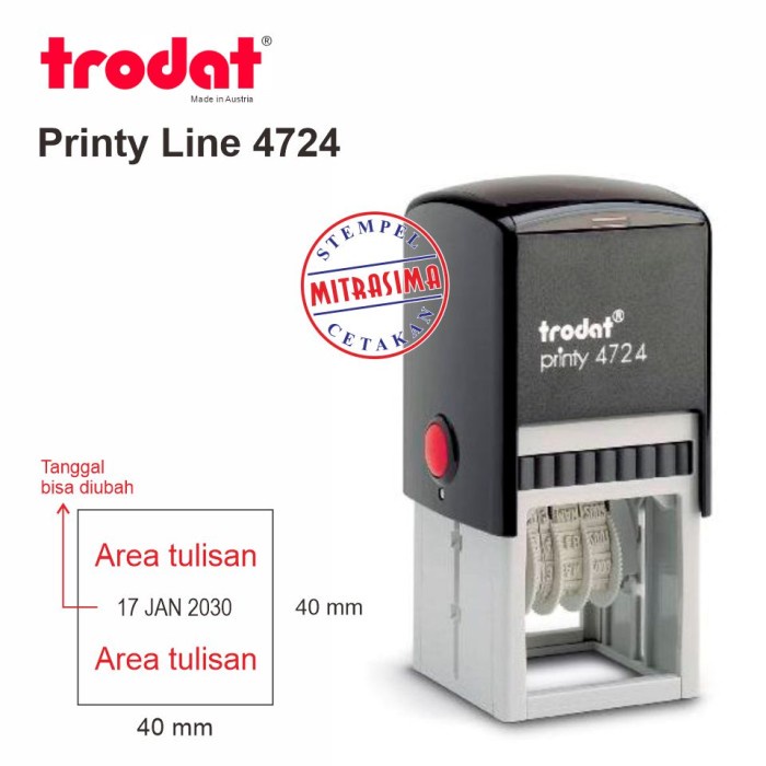 

Bagus Stempel Trodat 4724 ( Model Bujursangkar Dengan Tanggal ) Bagus