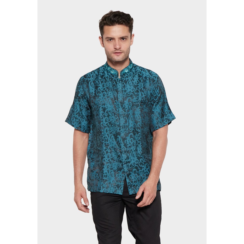AL-AROFI Baju Koko Pria - Ergani Cotton Shirt Blue