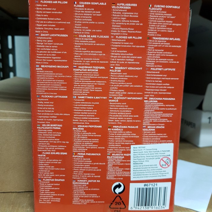 Bantal Angin Kotak / Tiup / Tidur / Perjalanan / Bestway / Air Pillow