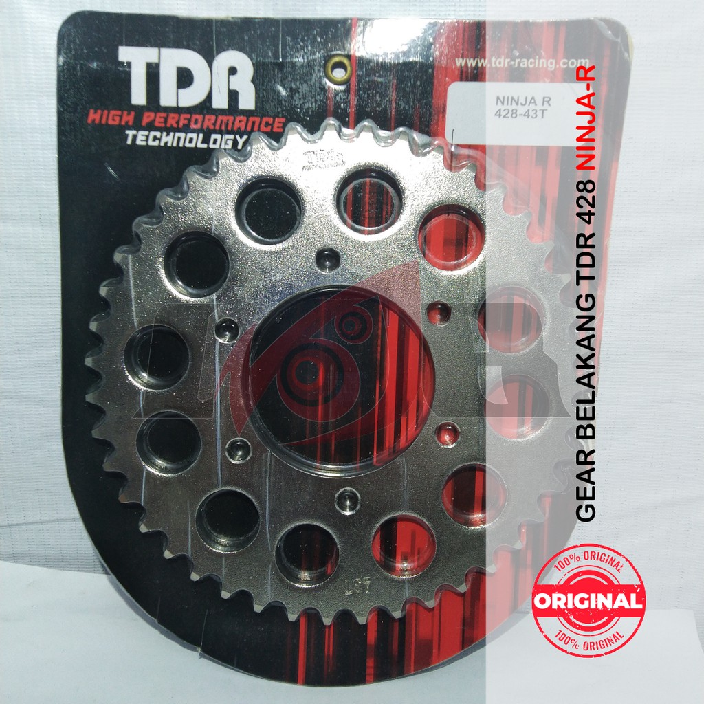 TDR Gear Belakang Kawasaki Ninja R 2T Gir Rear Racing Part 428 43T