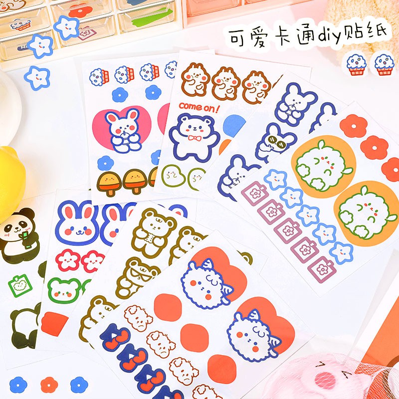 

1 LEMBAR STIKER TEMA RABBIT BEAR PANDA BULLET JURNAL DIY DIARY LUCU MURAH