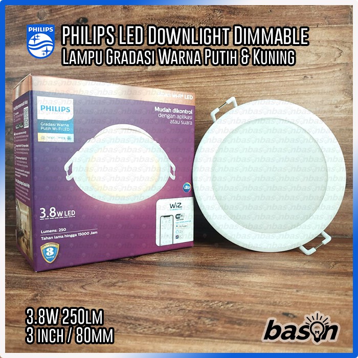 PHILIPS Smart WiFi LED Downlight 3.8W 3&quot; D80 - Dimmable Wiz Connected