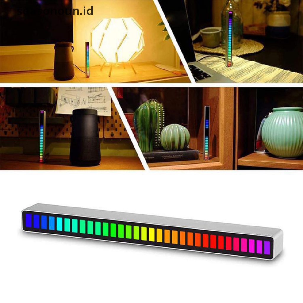 【seasonoun】 RGB Music Sound Control Pickup Rhythm Atmosphere Night Light For Home Decoration .