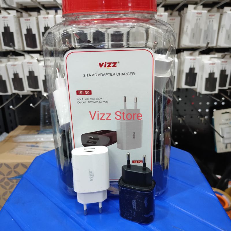 Adaptor Charger Vizz TC18 2 USB 2.1A Original Vizz