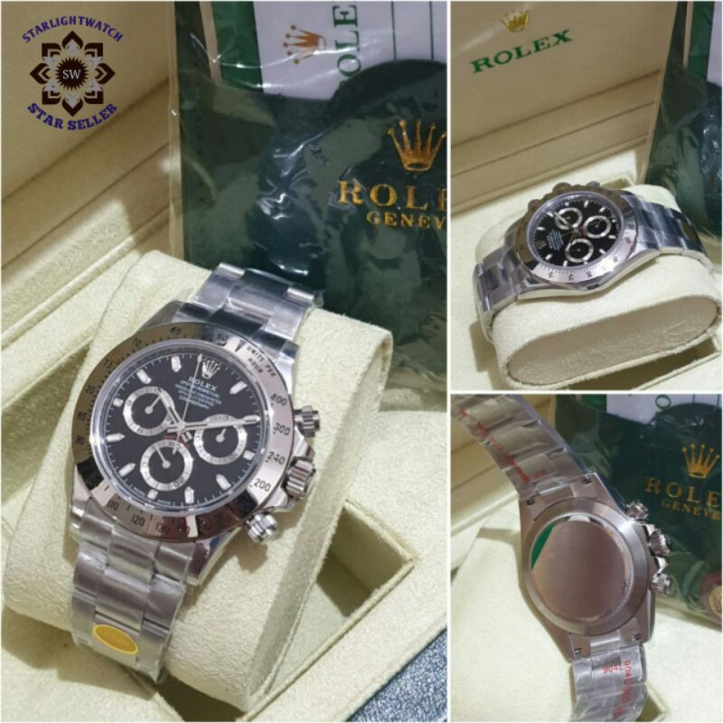 JAM TANGAN PRIA ROLEX DAYTONA AUTOMATIC MESIN SWISS CLONING