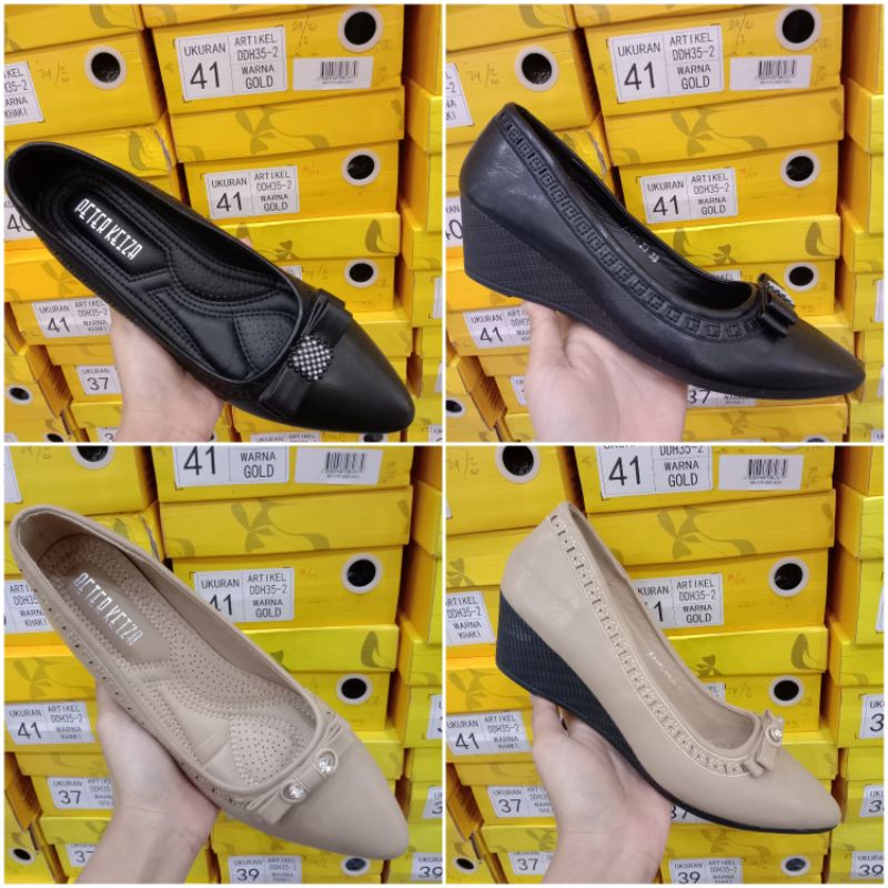 Peter Keiza sepatu kerja pantofel wedges wanita promo