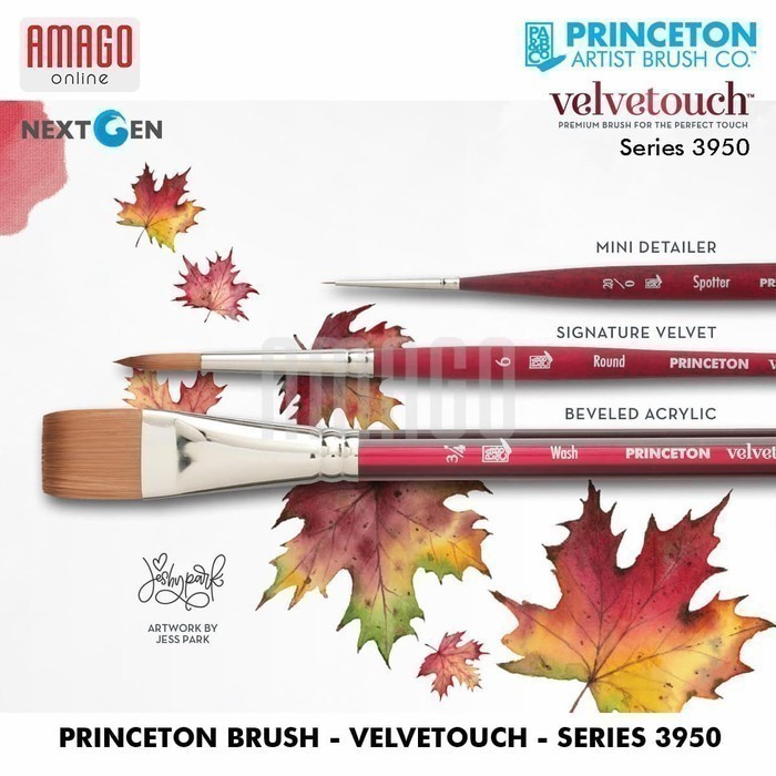 Kuas Lukis PRINCETON Velvetouch Series 3950 Brush - Synthetic - Round