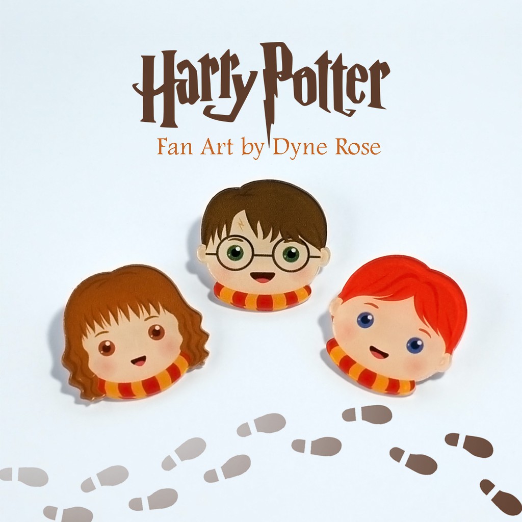Jual Wizard Bros / Hermione Granger / Ron Weasley / JK Rowling / Pin