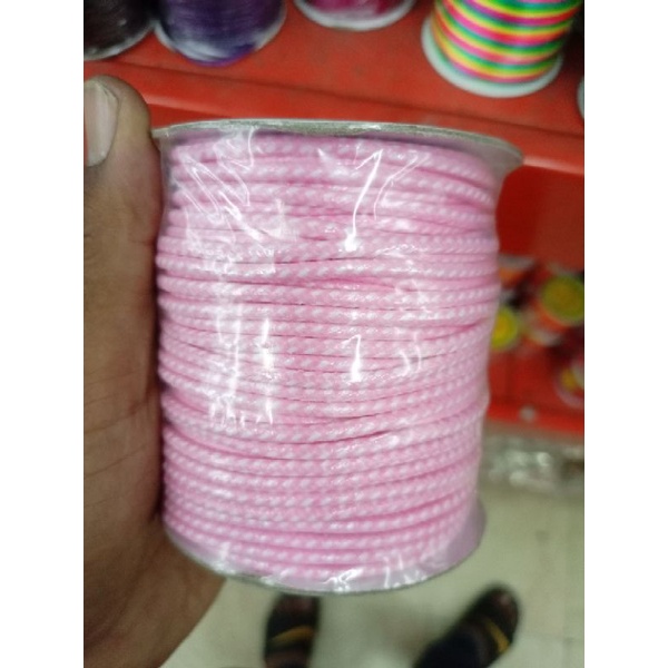 Tali Korea Belang Pink Bintik Putih