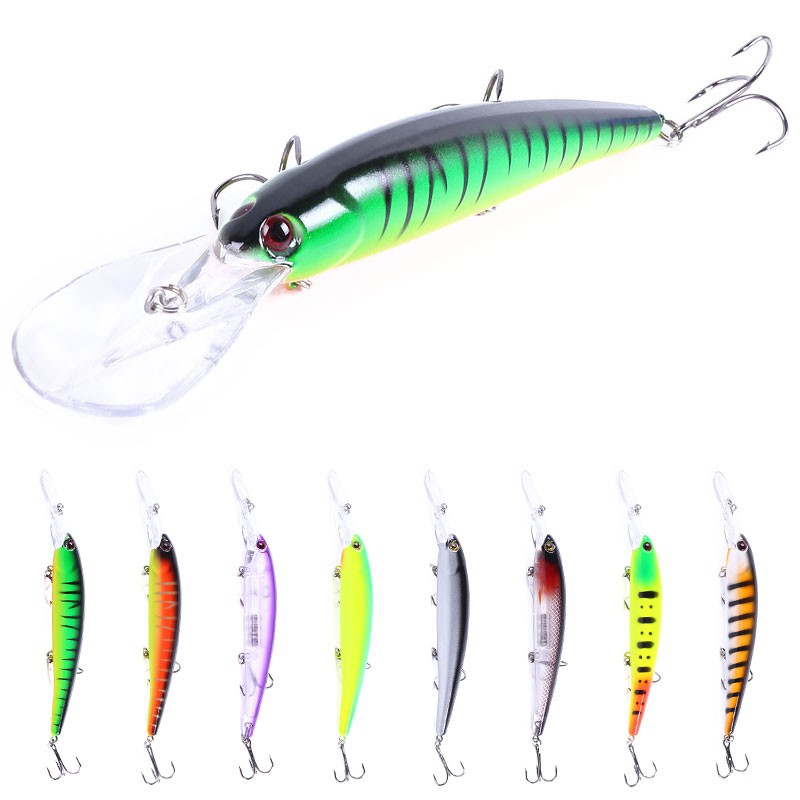 HENGJIA New 8pcs Minnow Umpan Pancing 16.5cm/21g Swimbait Fishing Lure Ikan Bass Wobbler Kail Tackle