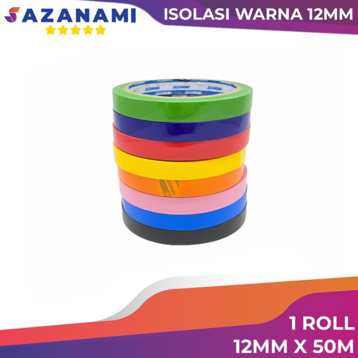 

perekat-pengikat- lakban isolasi warna 12mm x 50m sazanami selotip solatip warna - 1 roll pink