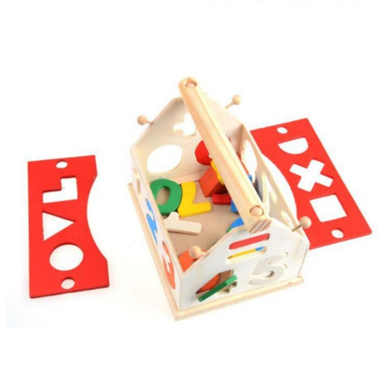 Digital Intelligence House Wooden Toys Mainan Kayu Mainan Puzzle Anak Mainan Balok Kayu Puzzle Block Mainan Montessori