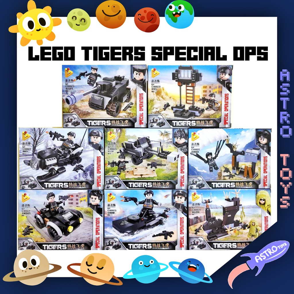 Mainan Lego Tentara Kendaraan Perang Tigers Tank Army Set 8 In 1