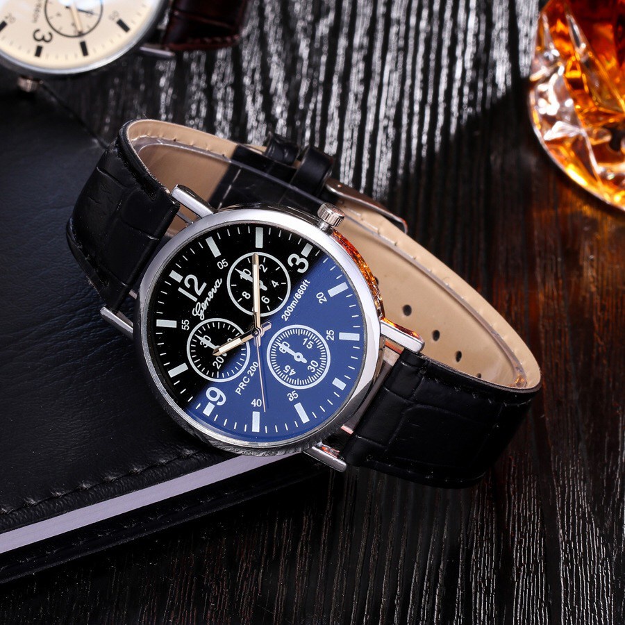 Jam Tangan Geneva  PRIA Leather Quartz Fashion Wanita Import