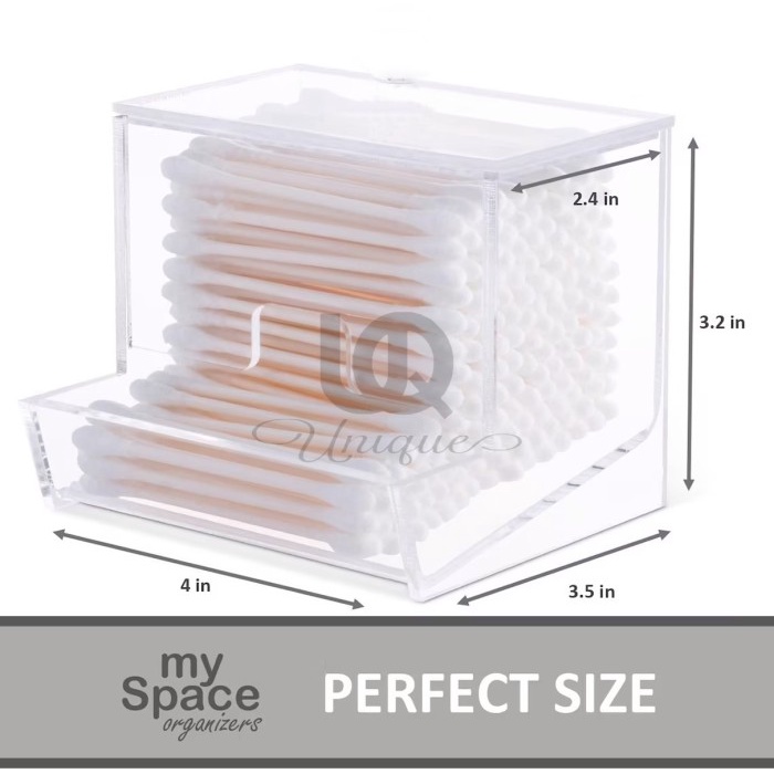 Acrylic Cotton Bud Box Organizer - Kotak Tempat Korek Kuping Akrilik