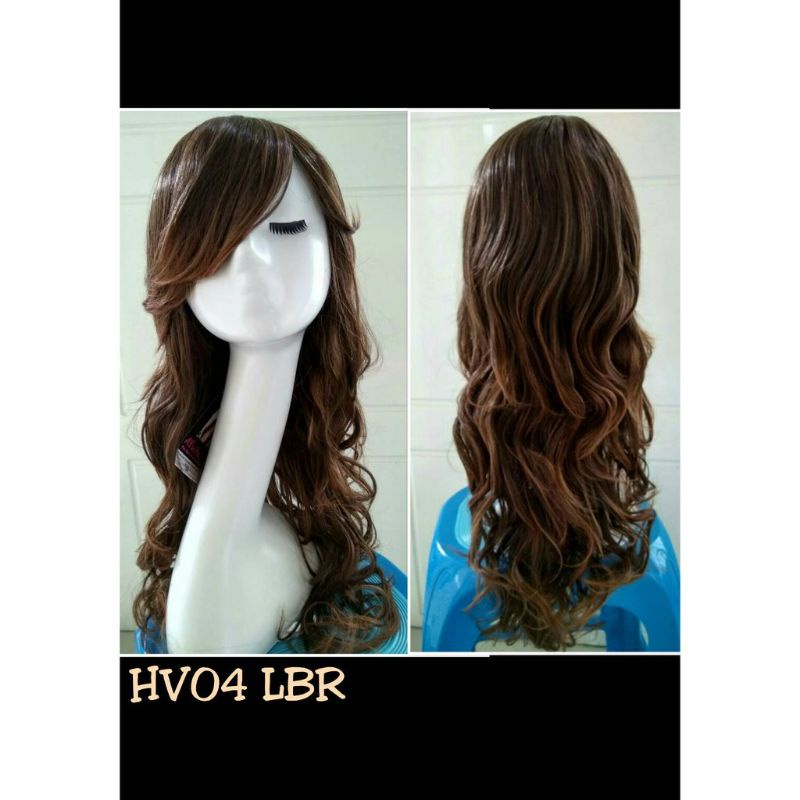 TOP BEST Wig Curly Panjang HV-04 / REAL PICTURE Rambut Palsu Wanita Korea Style Murah Bagus Bisa Dic